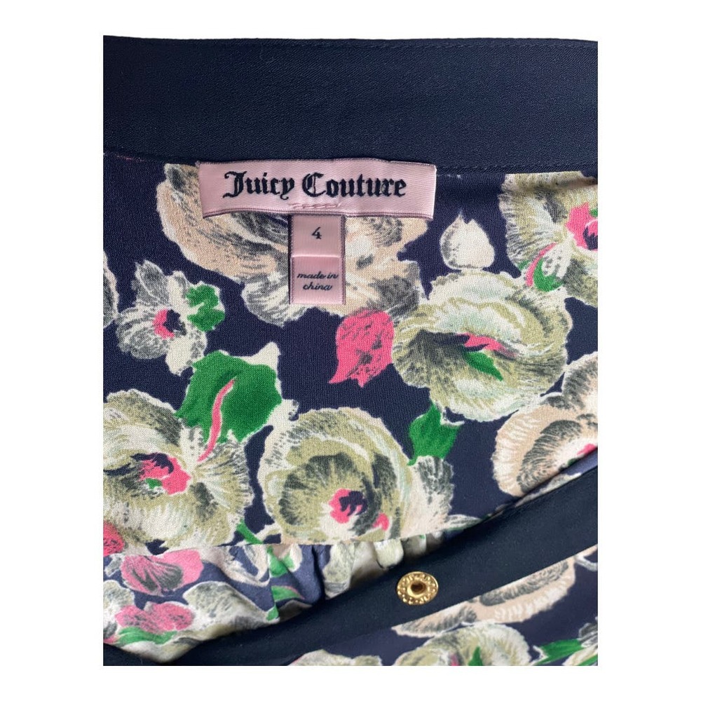 Juicy Couture Long sleeve Navy Floral baby doll dress Size 4 - Picture 6 of 9